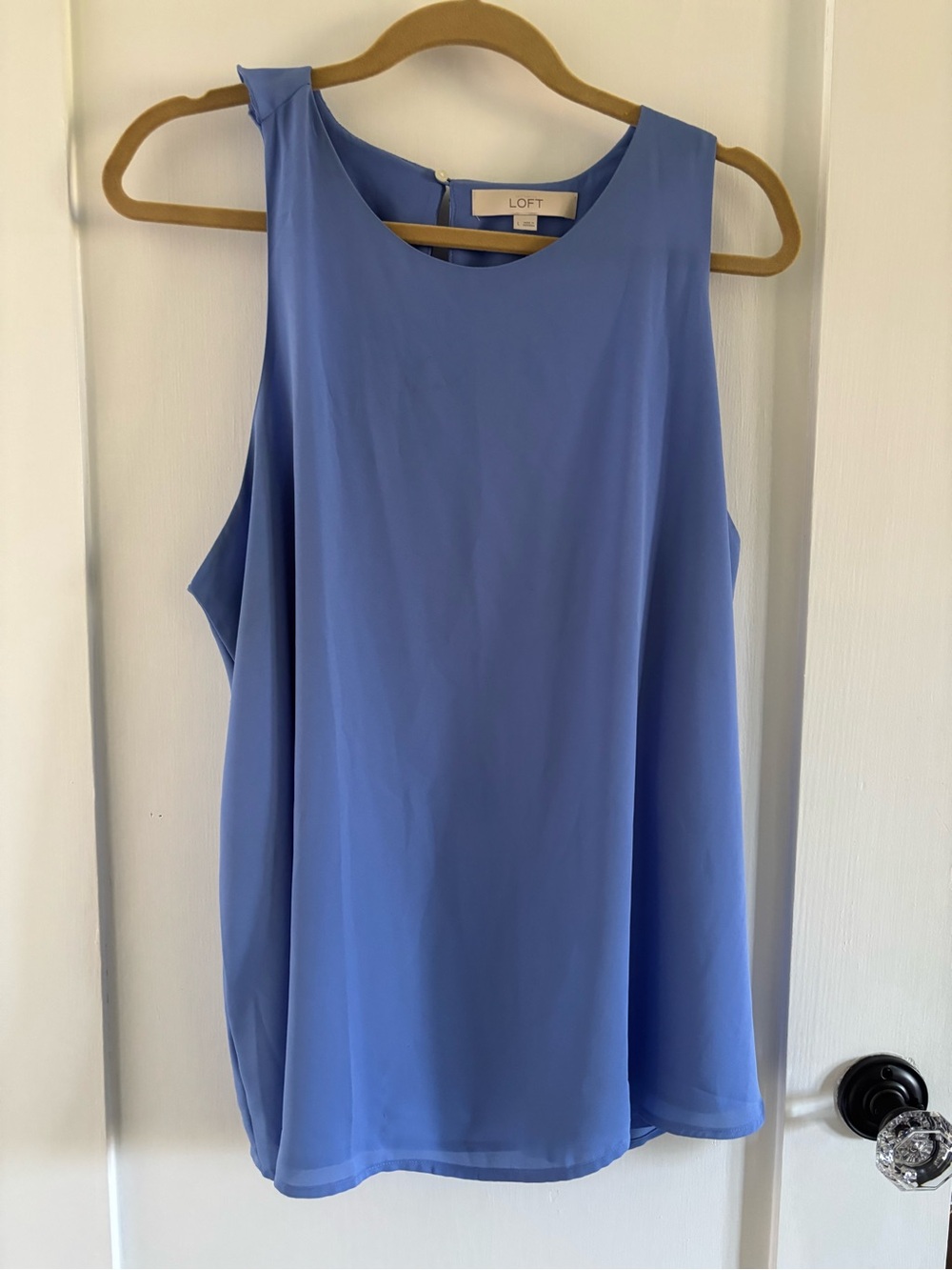 LOFT Ruffled Racerback Tank in Periwinkle Blue—Sz L